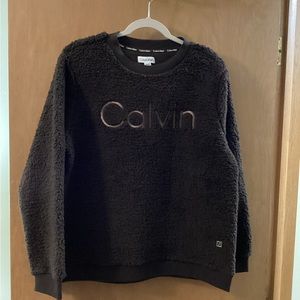 Calvin Klein Sherpa Crew Sweatshirt, L, NWT, Retail $80